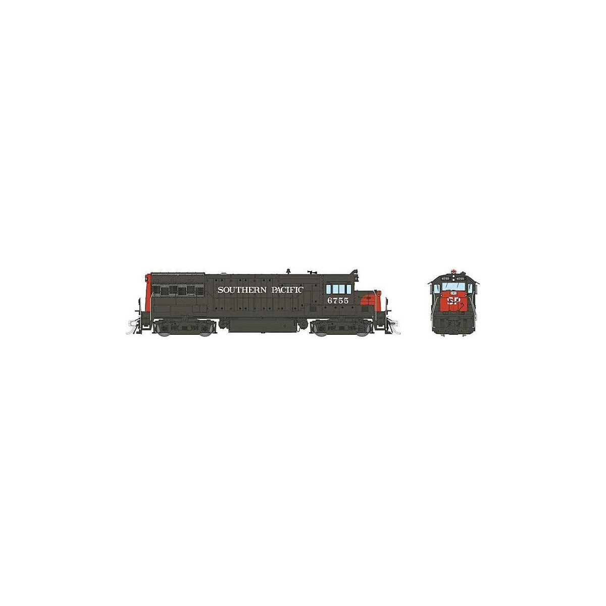 GE U25B Low Hood - Standard DC -- Southern Pacific 6755 (gray, red), HO, Rapido Trains Inc 35065
