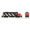 GP9rm - Standard DC -- Canadian National 4000 (Stripe Scheme, black, white, red), HO, Rapido Trains Inc 41001