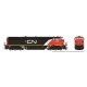 GE Dash 8-40CM - Standard DC -- Canadian National 2415 (black, white, red, Large Noodle Logo), HO, Rapido Trains Inc 24009