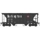 70-Ton 2-Bay Covered Hopper w/Open Sides - Ready to Run - Executive Line - Chicago - Burlington & Quincy- H0 - Walthers 6-43249