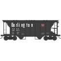 70-Ton 2-Bay Covered Hopper w/Open Sides - Ready to Run - Executive Line - Chicago - Burlington & Quincy- H0 - Bowser 43249