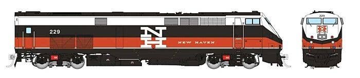 GE P32AC-DM - Standard DC -- Connecticut Department of Transportation 229 (New Haven black, white, red), HO, Rapido Trains Inc 8
