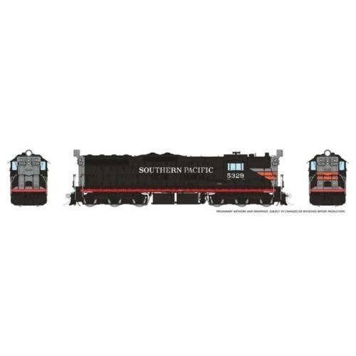 EMD SD7 High Nose - Standard DC -- Southern Pacific 5329 (Black Widow, black, silver, orange, red), HO, Rapido Trains Inc 50212