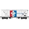 70-Ton 2-Bay Covered Hopper w/Open Sides - Ready to Run - Executive Line - Central Soya - H0 - Walthers 6-43254