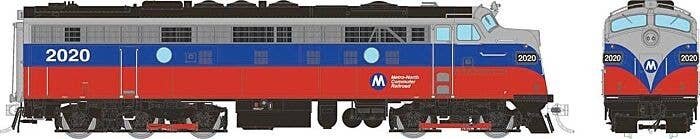 EMD FL9 - Standard DC -- Metro North 2020 (red, blue, silver), HO, Rapido Trains Inc 14071