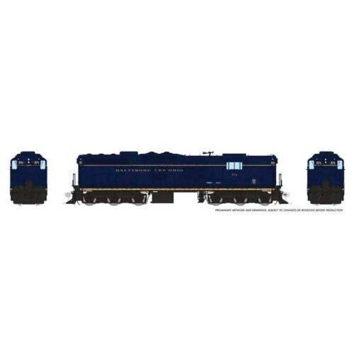 EMD SD9 High Nose - Standard DC -- Baltimore & Ohio 771 (blue, yellow, Roman Lettering), HO, Rapido Trains Inc 50217
