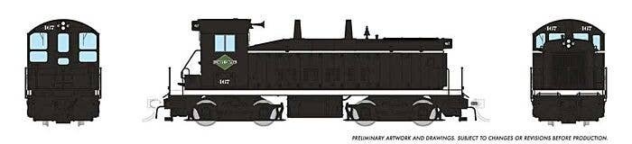 EMD SW9 - Standard DC -- Illinois Central 468 (black, white, green Diamond Logo), HO, Rapido Trains Inc 27083