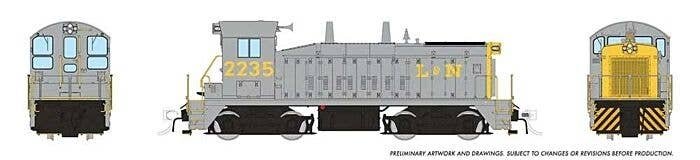 EMD SW9 - Standard DC -- Louisville & Nashville 2235 (gray, yellow), HO, Rapido Trains Inc 27086