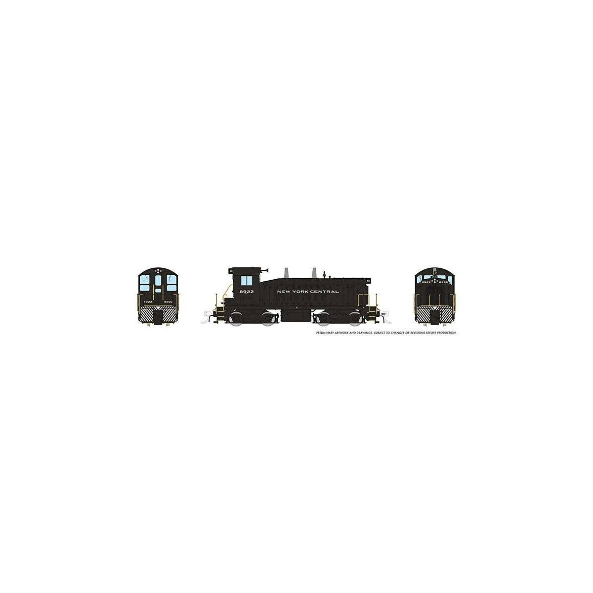 EMD SW9 - Standard DC -- New York Central 8930 (As-Delivered, black, white), HO, Rapido Trains Inc 27093