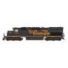 EMD SD40T-2 Tunnel Motor w/DCC -- Wheeling & Lake Erie (ex-DRGW, black, Aspen Gold), HO, Intermountain Railway Company 49429