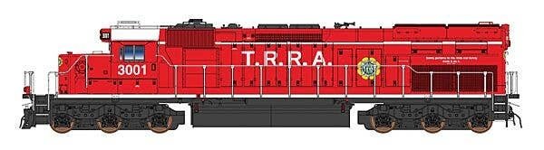 EMD SD40T-2 Tunnel Motor w/DCC -- Terminal Railroad Association of St. Louis TRRA 3001 (red, white), HO, Intermountain Railway C