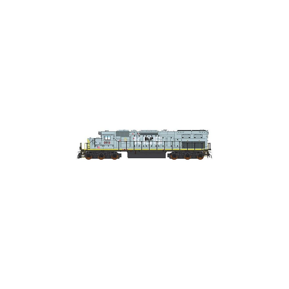 EMD SD40T-2 Tunnel Motor w/DCC -- Buffalo & Pittsburgh (ex-KCS Patch, gray, yellow), HO, Intermountain Railway Company 49436