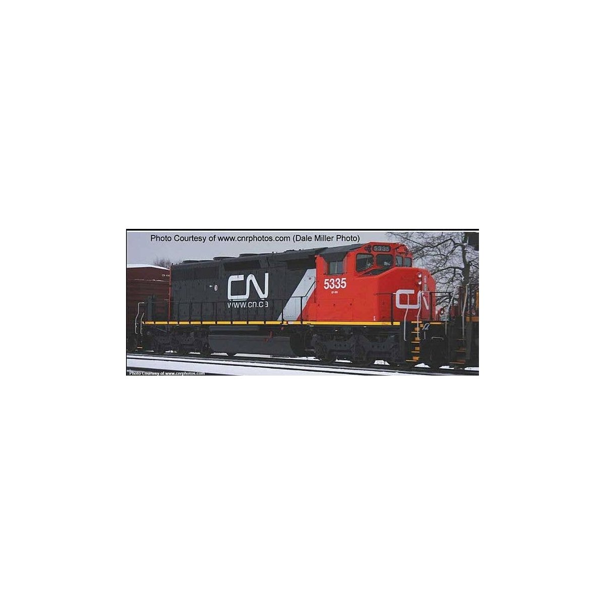 GMD SD40-2W - Standard DC -- Canadian National 5335 (black, red, white, Website Noodle Logo), HO, Bowser Manufacturing Co. 25385