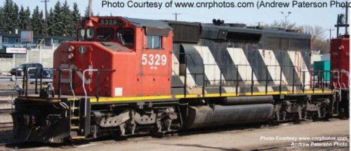GMD SD40-2W - Standard DC -- Canadian National 5336 (Sergeant Stripes, black, white, red), HO, Bowser Manufacturing Co. 25380