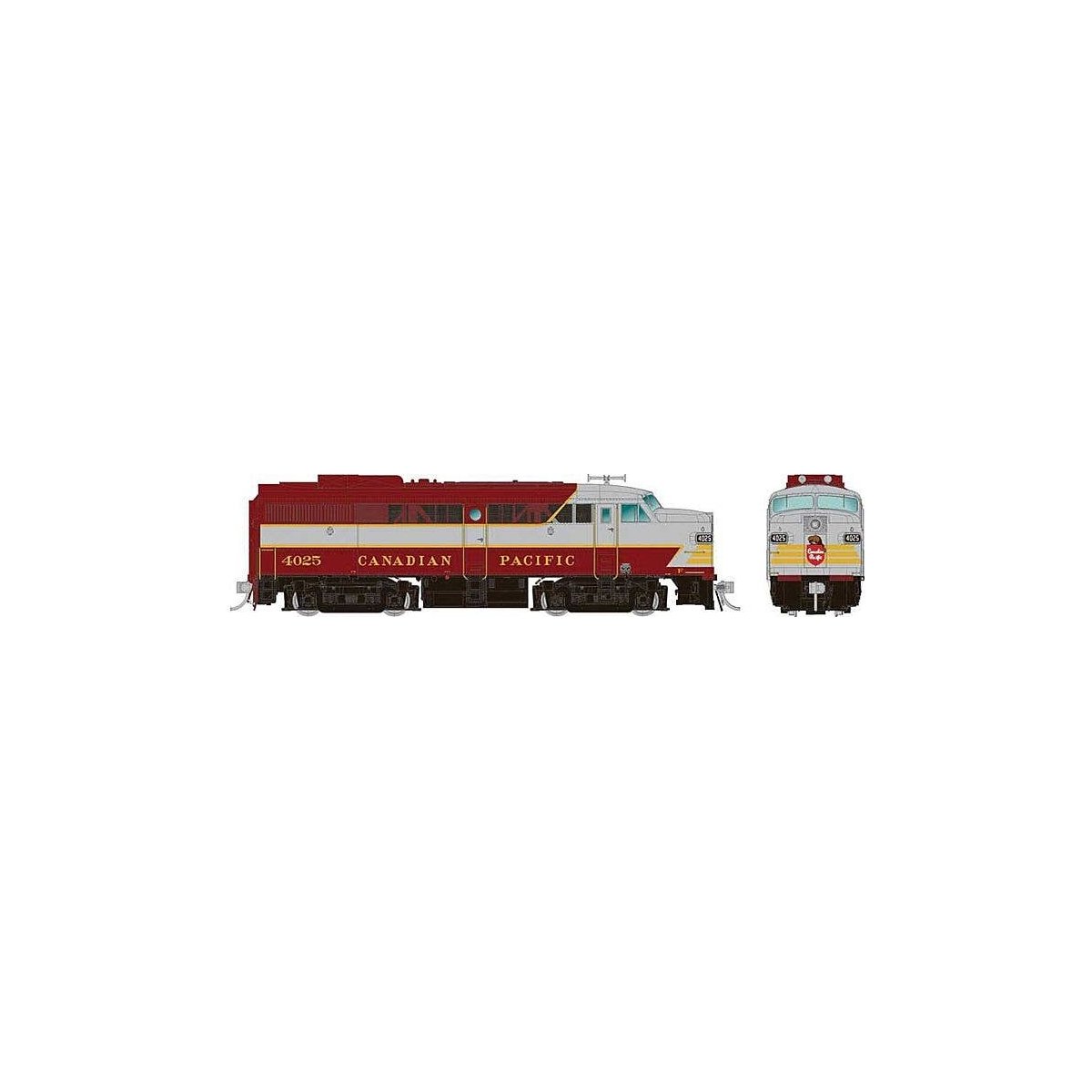 Alco FA1 - Standard DC -- Canadian Pacific 4010 (maroon, gray, Block Lettering), HO, Rapido Trains Inc 37006