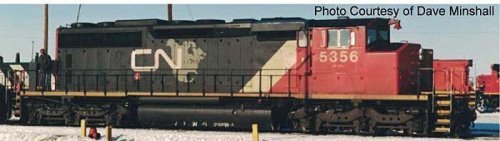 GMD SD40-2W - Standard DC -- Canadian National 5356 (black, red, white, CNNA Map Noodle Logo, Dynamics), HO, Bowser Manufacturin