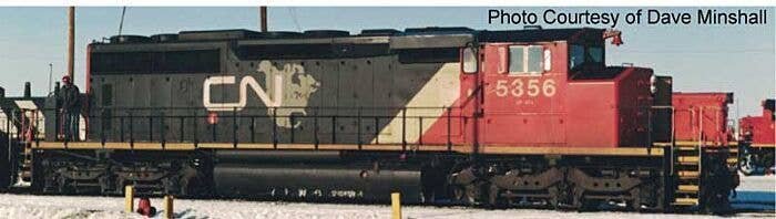 GMD SD40-2W - Standard DC -- Canadian National 5356 (black, red, white, CNNA Map Noodle Logo, Dynamics), HO, Bowser Manufacturin
