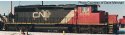 GMD SD40-2W - Standard DC -- Canadian National 5363 (black, red, white, CNNA Map Noodle Logo, Dynamics), HO, Bowser Manufacturin