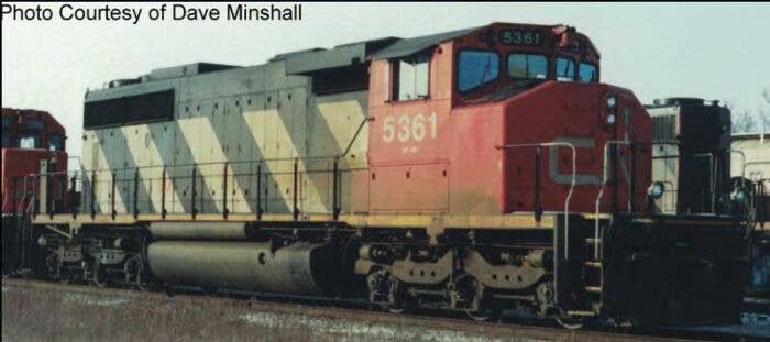 GMD SD40-2W - Standard DC -- Canadian National 5357 (Sergeant Stripes, black, white, red, No Dynamics), HO, Bowser Manufacturing
