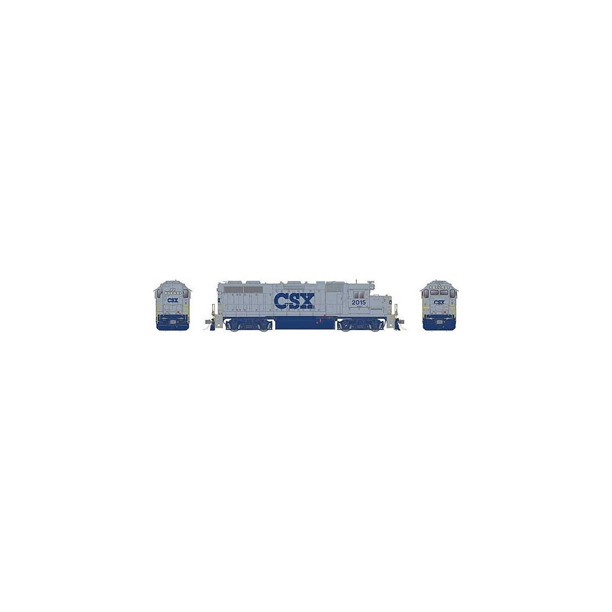 EMD GP38 Low Nose - Standard DC -- CSX 2015 (solid gray, blue lettering), HO, Rapido Trains Inc 38009