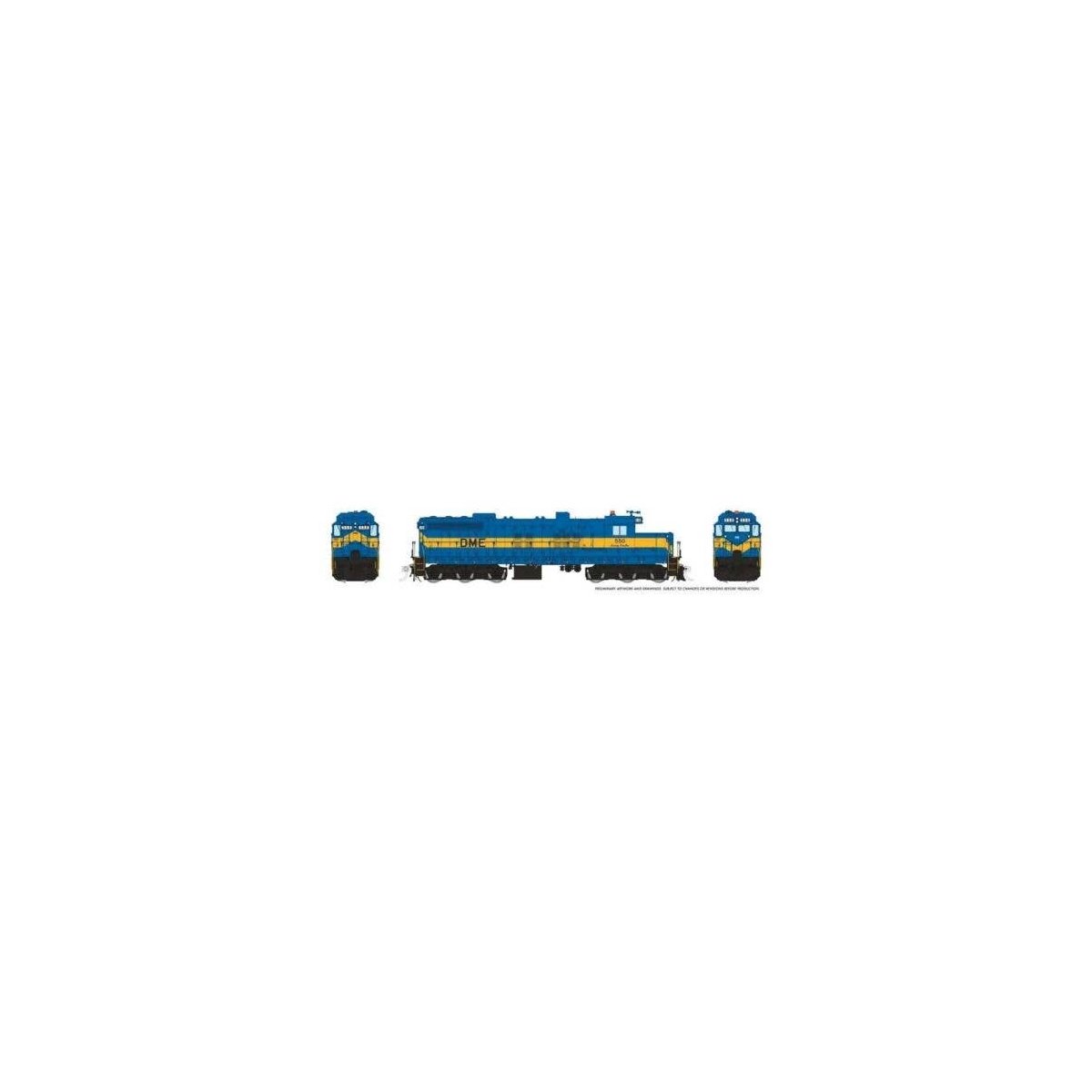 EMD SD10 Low Nose - Standard DC -- Dakota, Minnesota & Eastern 550 (blue, yellow), HO, Rapido Trains Inc 50238