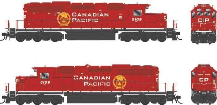 GMD SD40-3 Rebuild - Standard DC - Executive Line -- Canadian Pacific 5109 (red, Block Lettering, 2 Rooftop Beacons), HO, Bowser