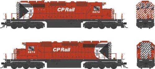 GMD SD40-2 - Standard DC - Executive Line -- Canadian Pacific 5659 (As-Delivered Action Red, white, black, Multimark, 5′, HO, 