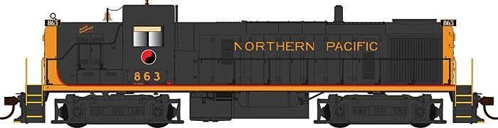 Alco RS3 - Standard DC -- Northern Pacific 861 (black, yellow, Monad Logo on Cab), HO, Bowser Manufacturing Co. 25293