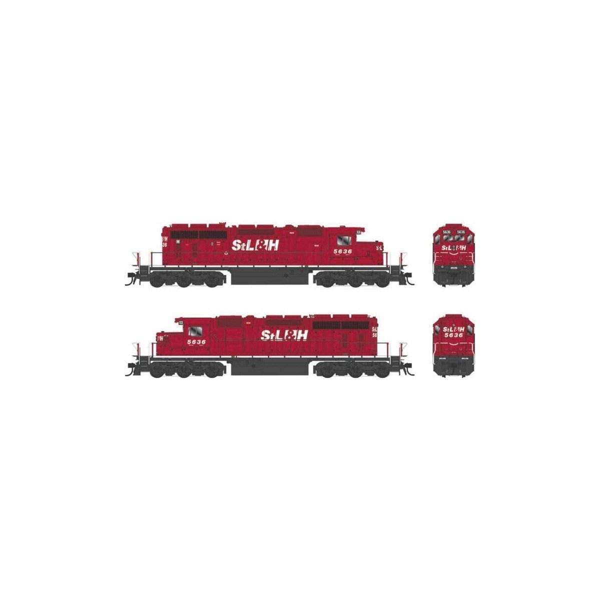 GMD SD40-2 - Standard DC - Executive Line -- St. Lawrence & Hudson 5615 (red, white, black), HO, Bowser Manufacturing Co. 25342