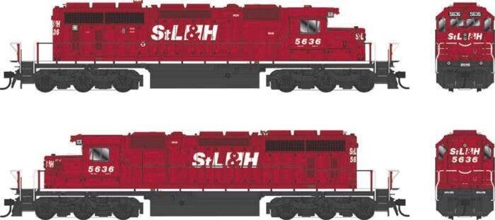 GMD SD40-2 - Standard DC - Executive Line -- St. Lawrence & Hudson 5615 (red, white, black), HO, Bowser Manufacturing Co. 25342