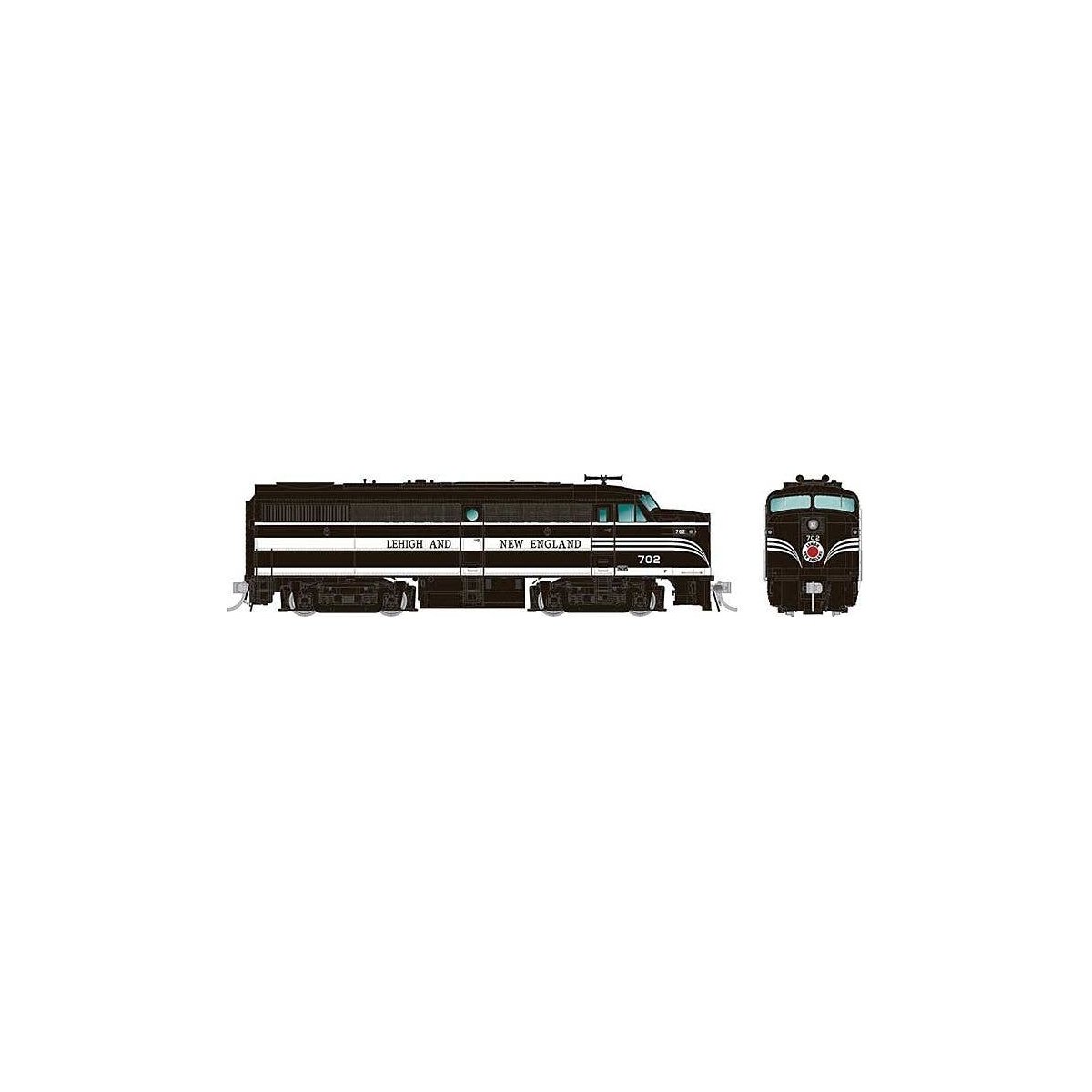 Alco FA1 - Standard DC -- Lehigh & New England 701 (black, white, red), HO, Rapido Trains Inc 37021