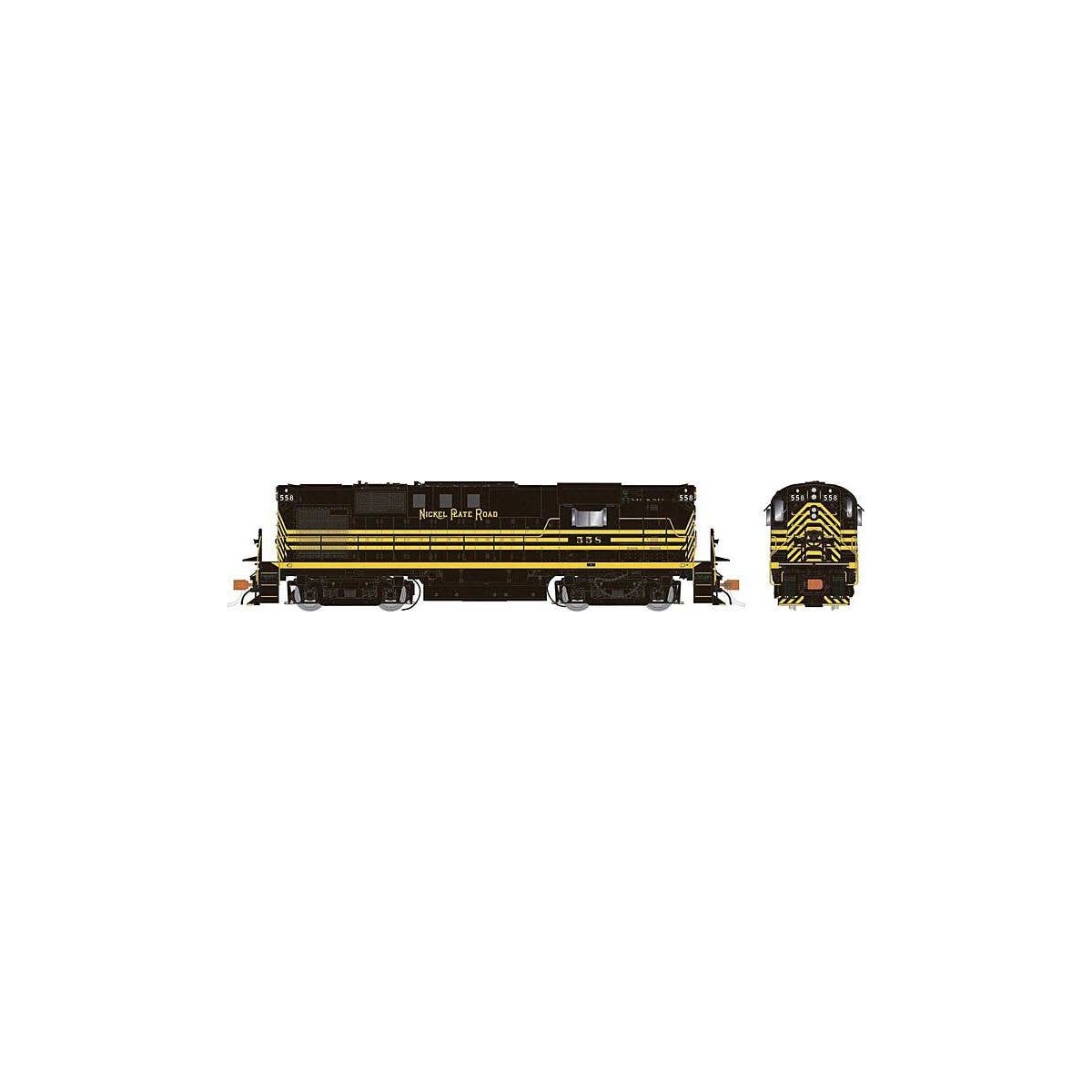 Alco RS11 - Standard DC -- Nickel Plate Road 558 (black, yellow), HO, Rapido Trains Inc 31076