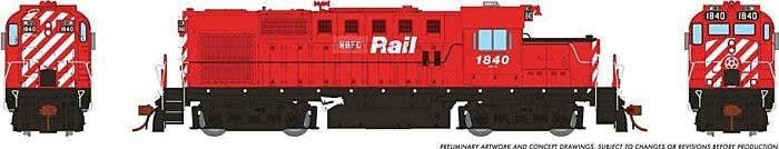 MLW-CP RS-18u - Standard DC -- New Brunswick East Coast 1816 (Ex-CP Patch, Action Red, white, black, No Mul, HO, Rapido Trains I