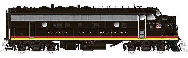 GMD FP9A - Standard DC - True North -- Kansas City Southern 1 (Southern Belle, red, black, yellow), HO, Rapido Trains Inc 220066