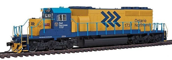 EMD SD40-2 w/LokSound & DCC -- Ontario Northland (yellow, blue, Chevron Markings), HO, Intermountain Railway Company 49343S
