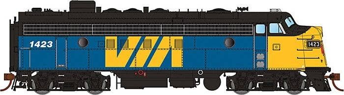 GMD FP7 - Standard DC -- Via Rail Canada 1416 (blue, yellow, black), HO, Rapido Trains Inc 222036
