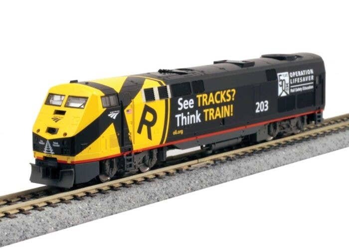 GE P42 Genesis - DCC -- Amtrak 203 (Operation Lifesaver 50th Anniversary, black, yellow), N, Kato USA Inc 1766039DCC