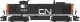 Alco RS3 - Standard DC -- Canadian National 3039 (black, red, white, Large Noodle Logo), HO, Bowser Manufacturing Co. 25252