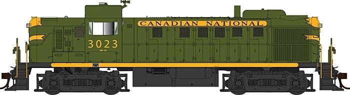 Alco RS3 - Standard DC -- Canadian National 3038 (green, yellow, black), HO, Bowser Manufacturing Co. 25258