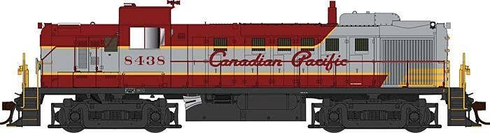 Alco RS3 - Standard DC -- Canadian Pacific 8438 (maroon, gray, yellow, Script Lettering), HO, Bowser Manufacturing Co. 25265