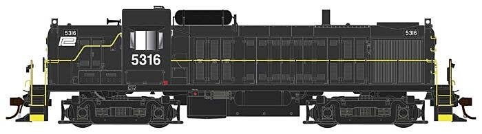 Alco RS3 Phase I - Standard DC -- Penn Central 5316 (black, white, Small Logo), HO, Bowser Manufacturing Co. 25557