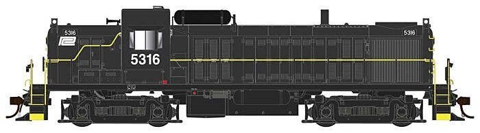 Alco RS3 Phase I - Standard DC -- Penn Central 5351 (black, white, Small Logo), HO, Bowser Manufacturing Co. 25558