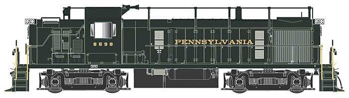 Alco RS3 Phase 3 - Standard DC -- Pennsylvania Railroad 8598 (trainphone Antenna, Brunswick Green), HO, Bowser Manufacturing Co.