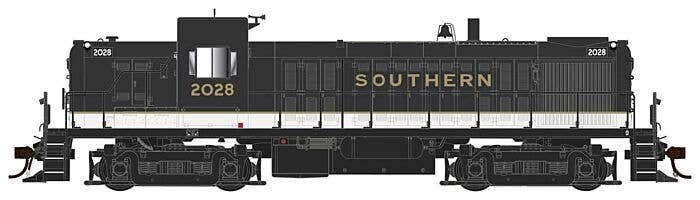 Alco RS3 Phase I - Standard DC -- Southern Railway 2028 (Tuxedo, black, white, gold), HO, Bowser Manufacturing Co. 25573