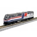 GE P42 Genesis - DCC -- Amtrak 160 (Phase III, Hockey Stick, silver, red, white, blue, 50th Anniver, N, Kato USA Inc 1766038DCC