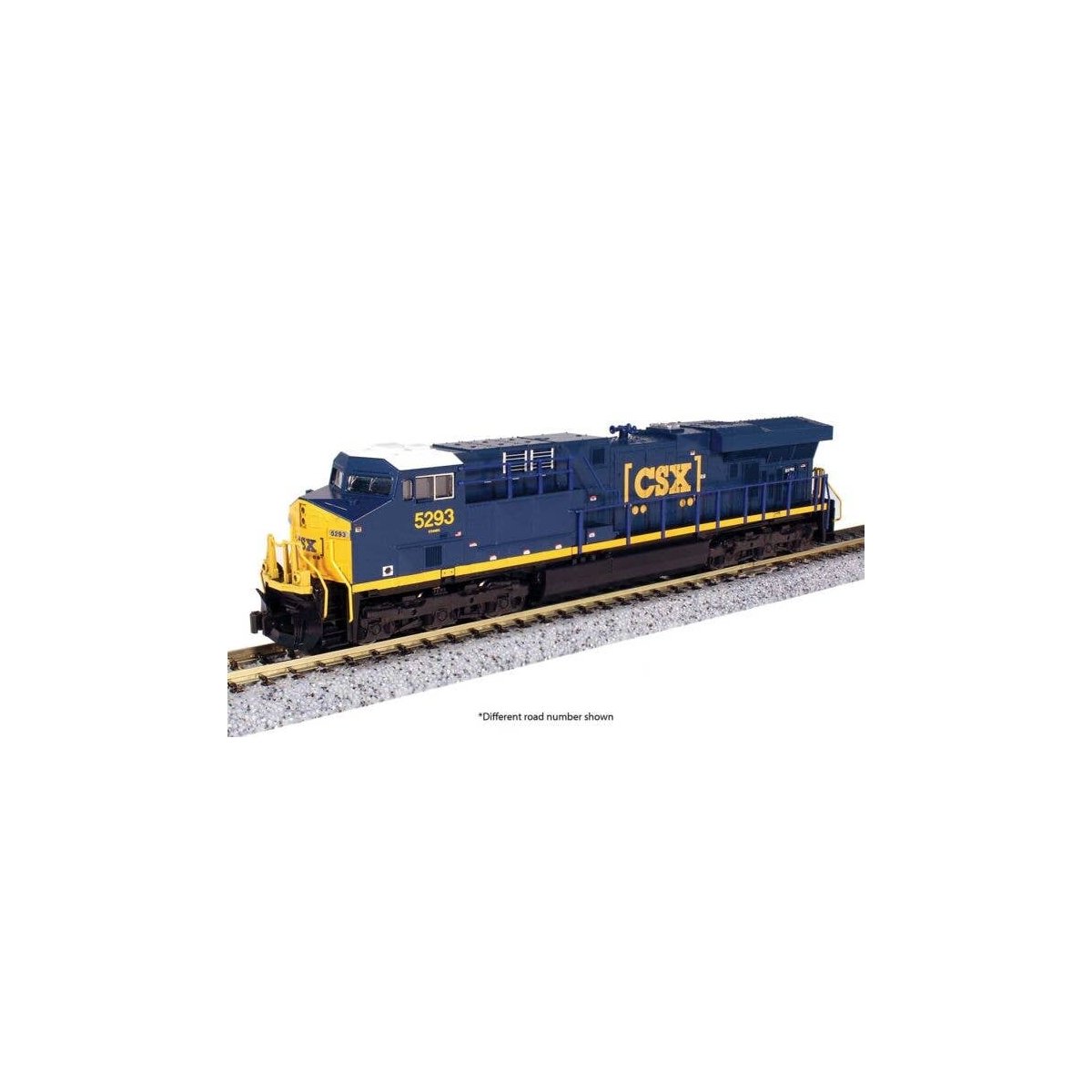 GE ES44AC GEVO - DCC -- CSX 5329 (blue, yellow, Boxcar Logo), N, Kato USA Inc 1768949DCC