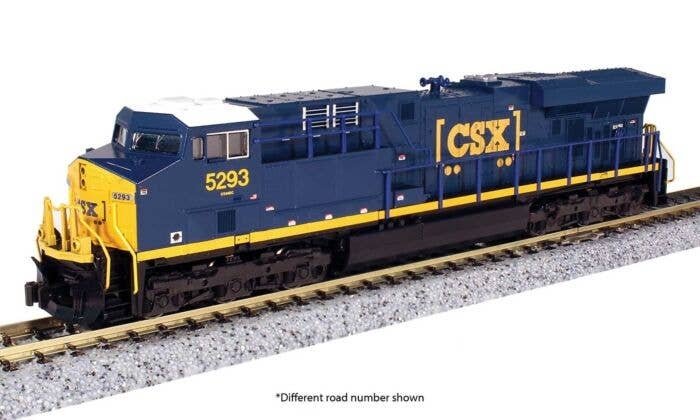 GE ES44AC GEVO - DCC -- CSX 5329 (blue, yellow, Boxcar Logo), N, Kato USA Inc 1768949DCC