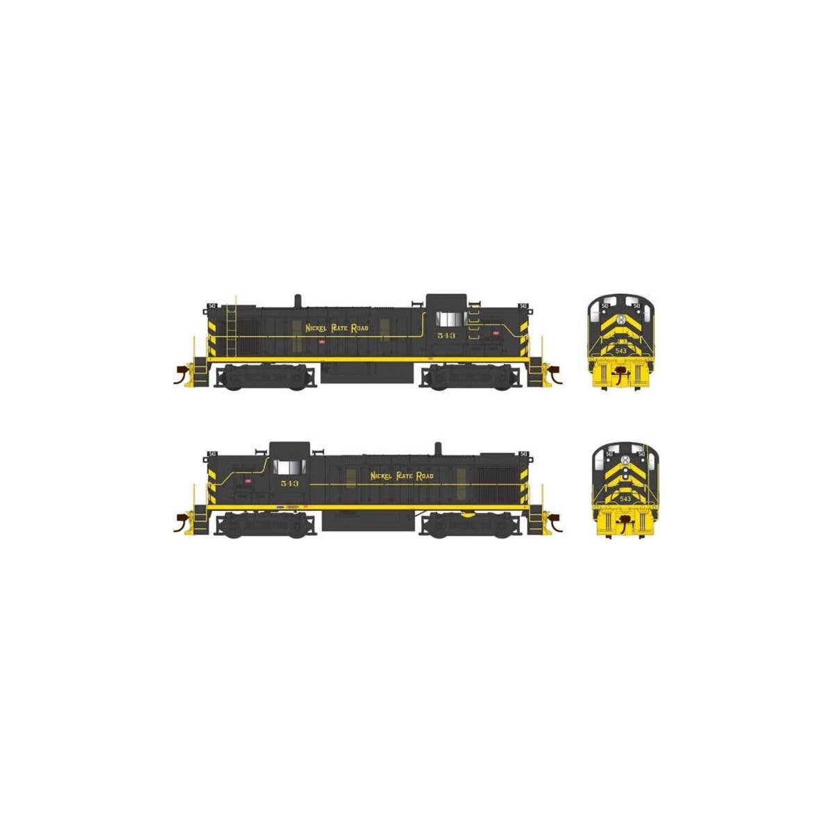 Alco RS3 Phase 3 - Standard DC -- Nickel Plate Road 553 (Simplified, black, yellow), HO, Bowser Manufacturing Co. 25216