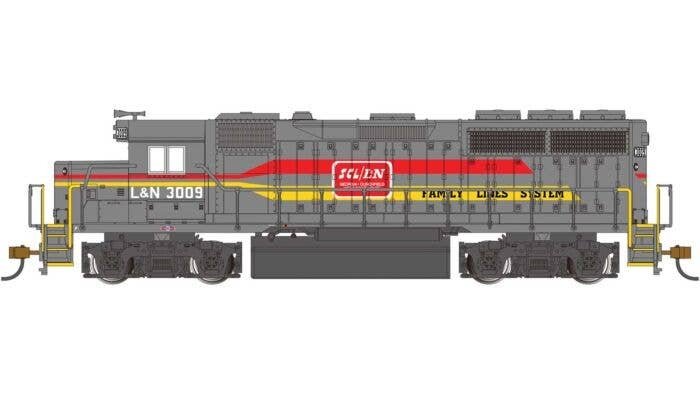 EMD GP40 - DCC -- Family Lines L&N 3009 (gray, yellow, red), HO, Bachmann Industries 60320