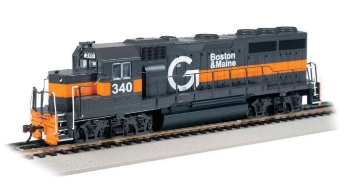 EMD GP40 - DCC -- Guilford/Boston & Maine 340 (gray, orange, white), HO, Bachmann Industries 60313